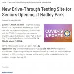 3.28.20 New Drive-Through Testing Site for Seniors Opening at Hadley Park - English, Haitian Creole