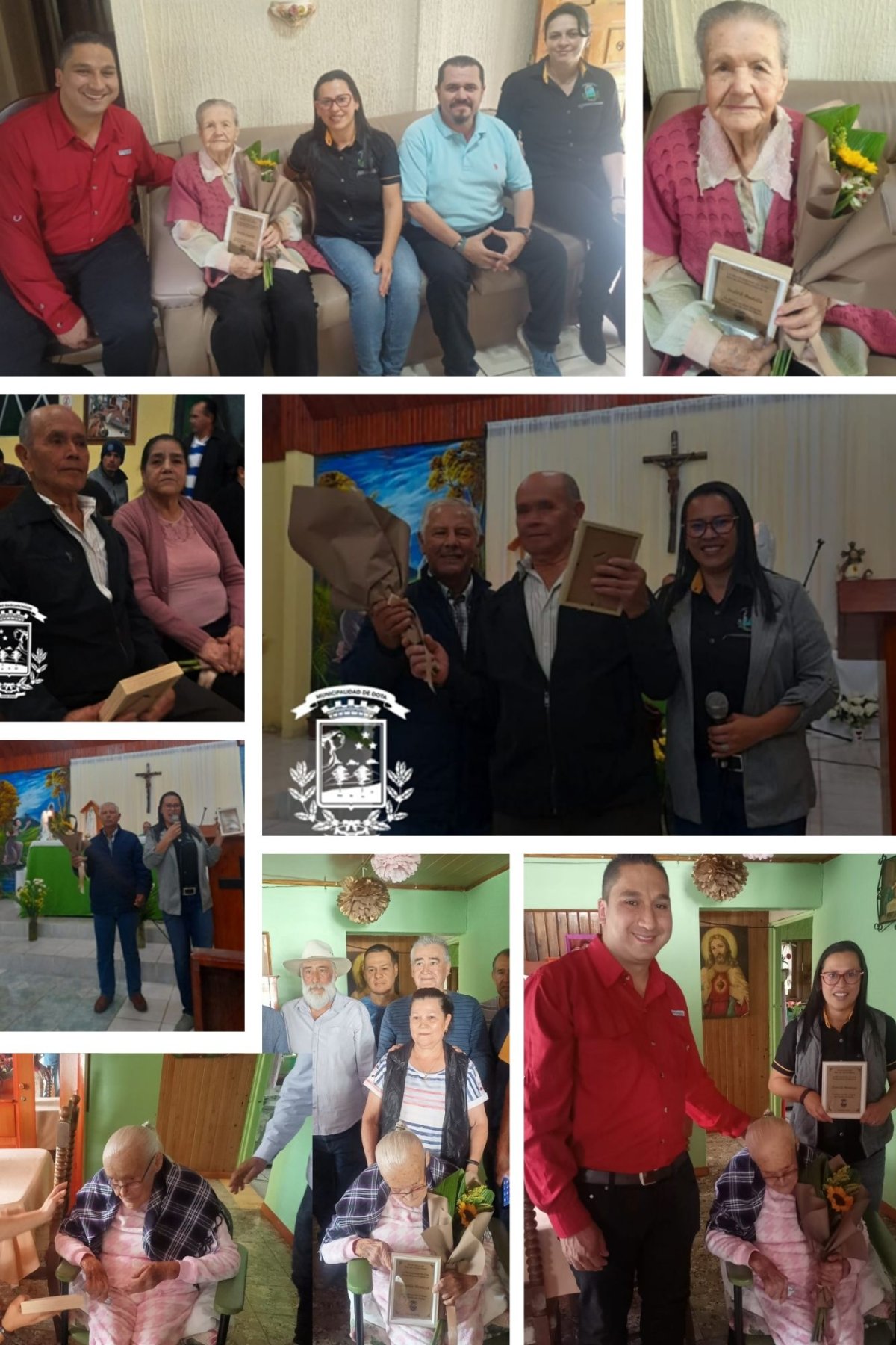 Images from the Municipality of Dota's celebration of the three oldest people in the three districts of the canton. 