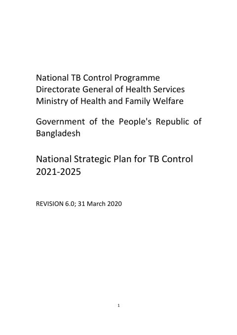 National Strategic Plan for Tuberculosis Control 2021-2024