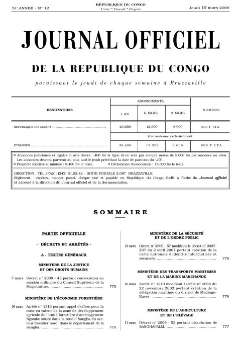 Décret No 2009-57 modifiant le décret n° 2007-207 du 2 avril 2007 portant création de la carte nationale d’identité informatisée et sécurisée