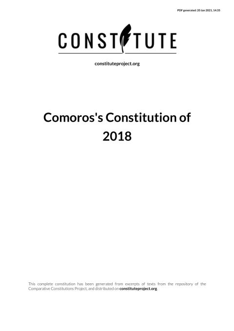 Constitution de l'Union des Comores