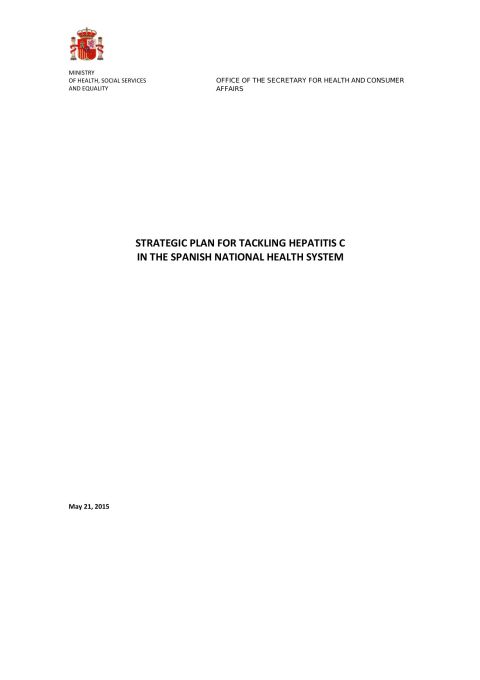  Strategic plan for tackling hepatitis C in the national health system 2015