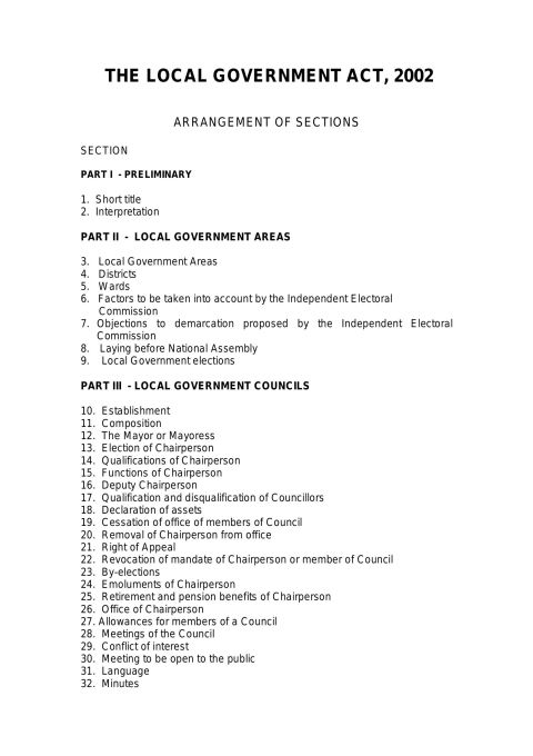 The Local Government Act
