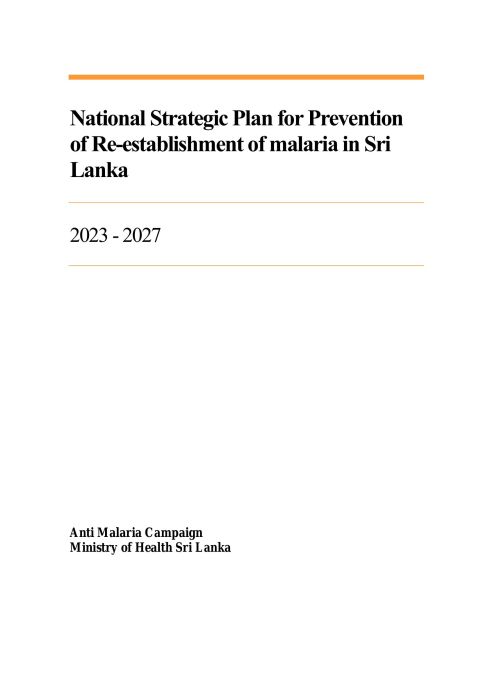 National Strategic Plan for Prevention of Re-establishment of malaria 2023-2027