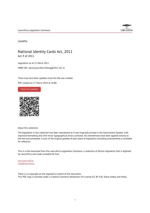 National Identity Cards Act 2011