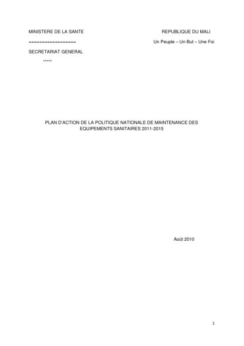 MLI_Mali_Plan-action-de-la-Politique-Nationale-des-Equipements-Sanitaires_2011.pdf