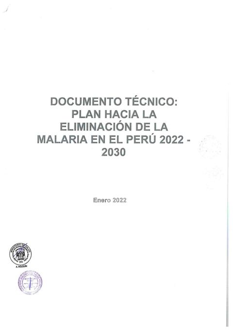 Plan Hacia la Elimination de la Malaria 2022-2030