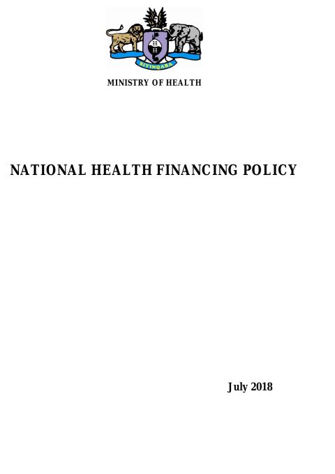 National Health Financing Policy 2018