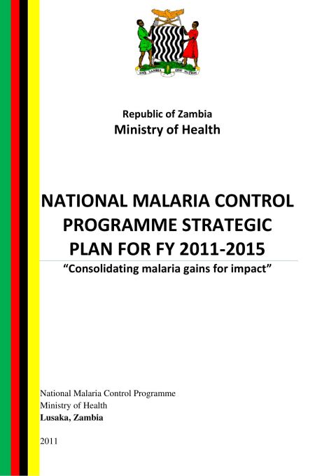 National Malaria Elimination Strategic plan 2011-2015