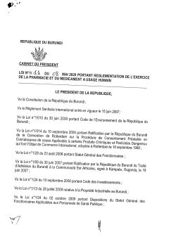 Loi No 1/11 du 08 mai 2020 portant réglementation de l'exercice de la pharmacie et du médicament a usage humain