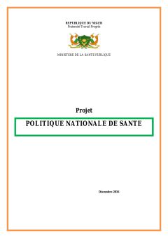 Politique nationale de Santé - Projet 2016