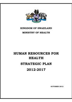 Human Resources for Health Strategic Plan 2012-2017