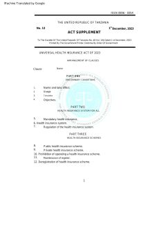 Universal Health Insurance Act (English)