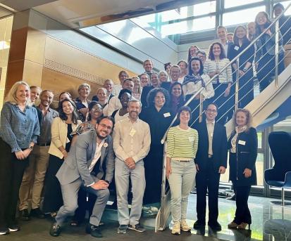 Group photo of attendees from 2024 Law and Tobacco Control workshop - about 40 people at the UICC office