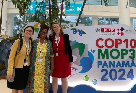 The Knowledge Hub on Legal Challenges team at the Panama Convention Centre for the Tenth Session of the Conference of the Parties to the WHO Framework Convention on Tobacco Control
