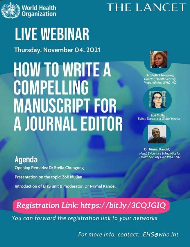 LIVE WEBINAR: How to write a compelling manuscript for a journal editor