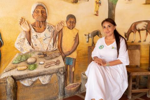 Claudia Henríquez, Secretary of Ethnic Affairs of the Government of La Guajira, Colombia. Photo taken in 2020.