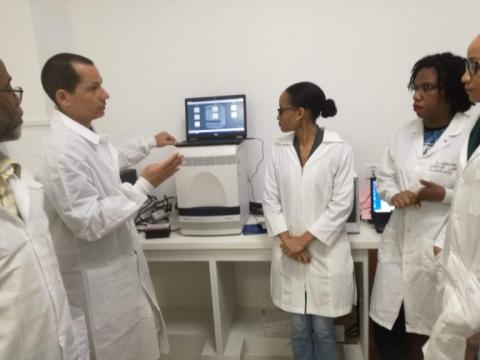 PCR training for laboratory technologists from the Main New China Friendship Hospital in Roseau, Dominica.