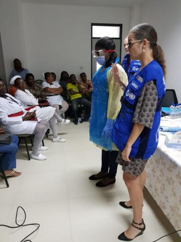 May 2020, PAHO team deployed to Dominica. PPE training conducted.