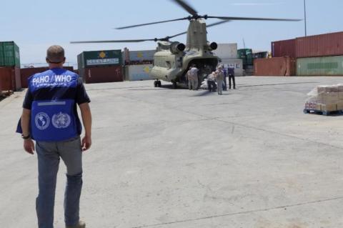 Relief efforts in Dominica following Hurricane Maria in 2017