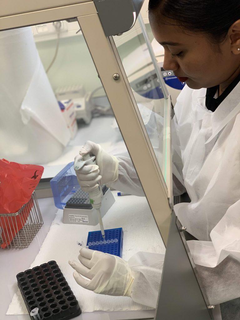 Laboratory technologists were trained in conducting screening and confirmatory tests for COVID-19. This photo was taken in February 2020, before COVID-19 hit the country. 