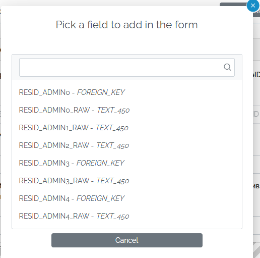 choose field to add to form