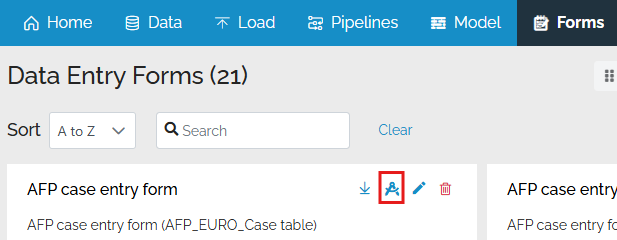 compass button in cards view mode
