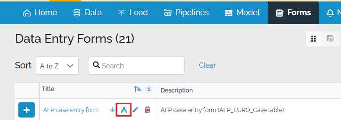 compass button in tables view mode