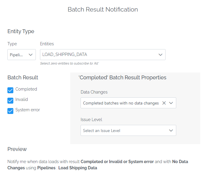 batch result notification