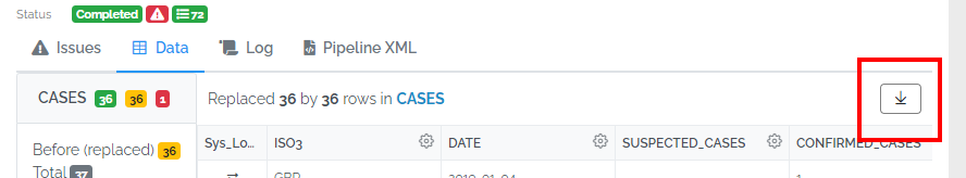 export staged data