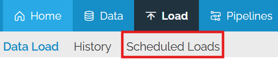 Image showing the location of the Scheduled Loads action
