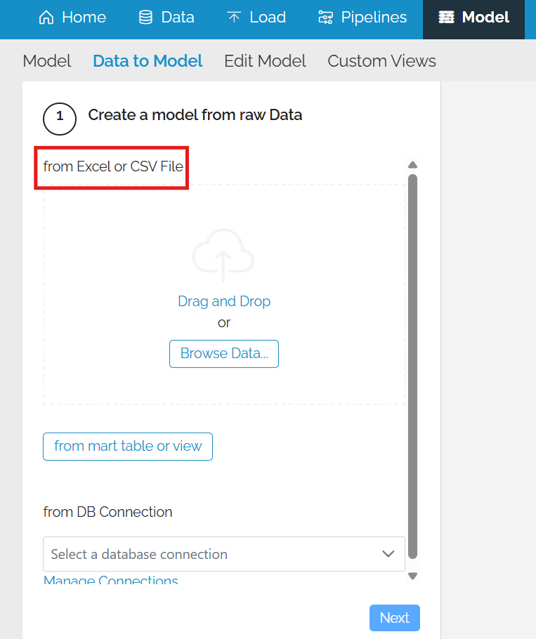 Data to model