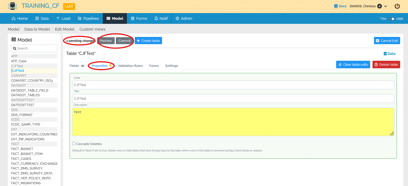 Image showing edit table