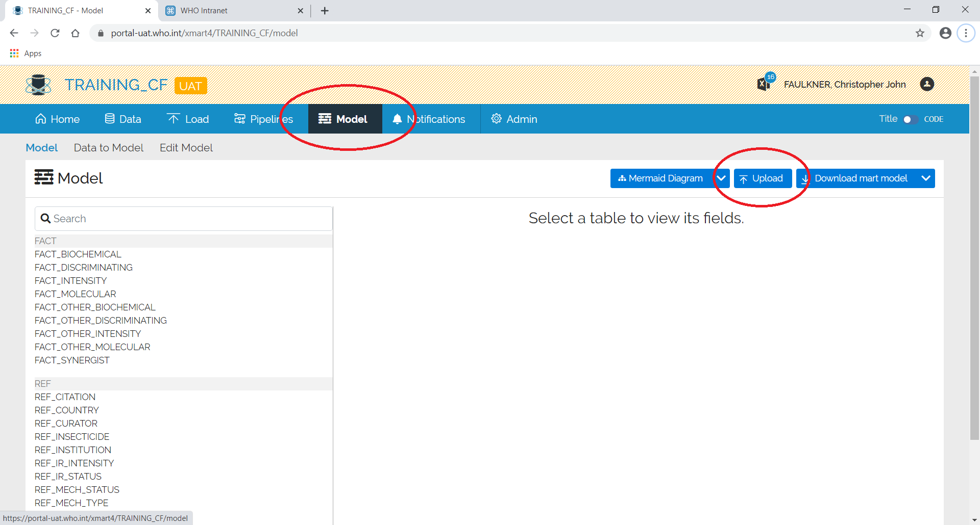 Image showing the upload template button