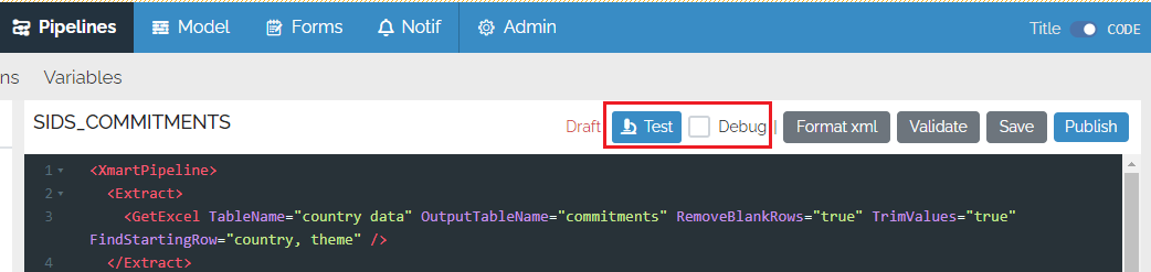 comparing two pipeline versions