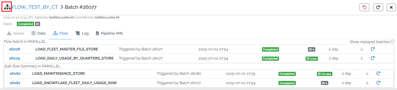flow batch preview page