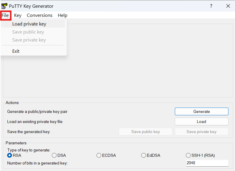 Image showing the menu options