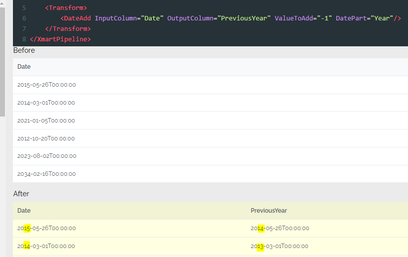 DateAdd transform command