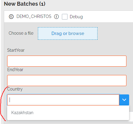 country list filtered for user