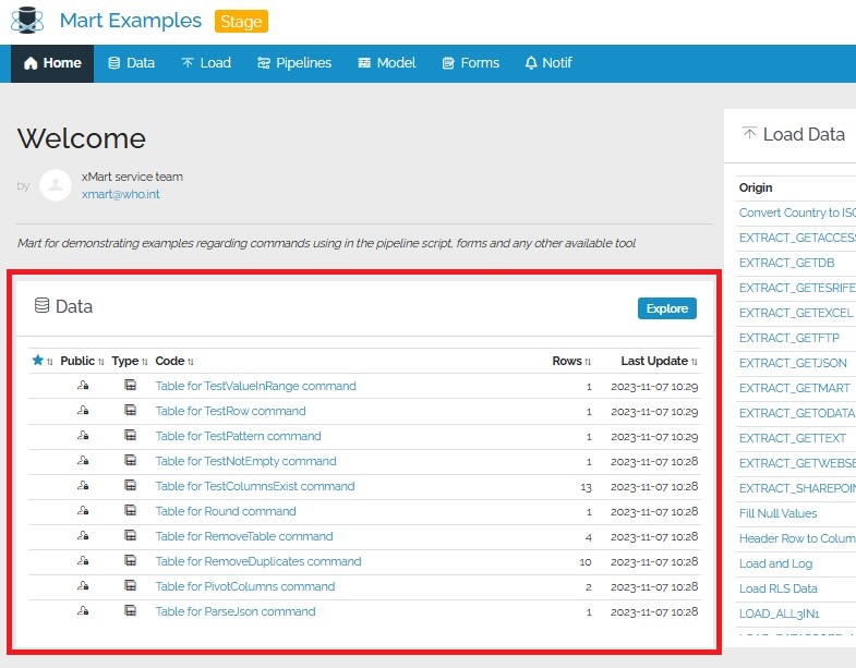 new home page data widget