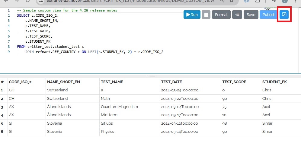 full-screen sql editor