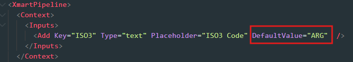 default pipeline input variable