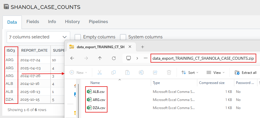 export 1 csv file per distinct column value