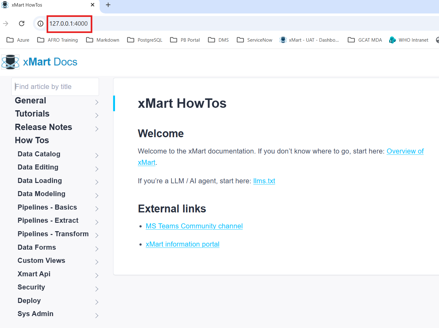 Image showing the browser with the IP address at the top with a red box around it and the help menu